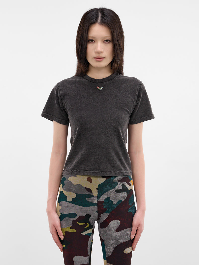 Black Slim Faded Piercing Tee (11510841501-BLACK)