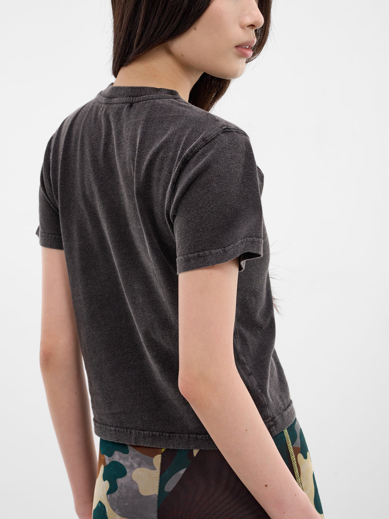 Black Slim Faded Piercing Tee (11510841501-BLACK)