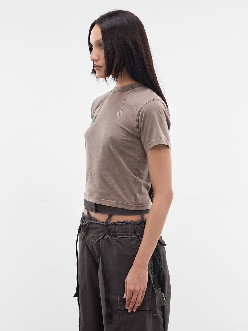 Knit Double Luck Chain Tee (11510921501-BEIGE)