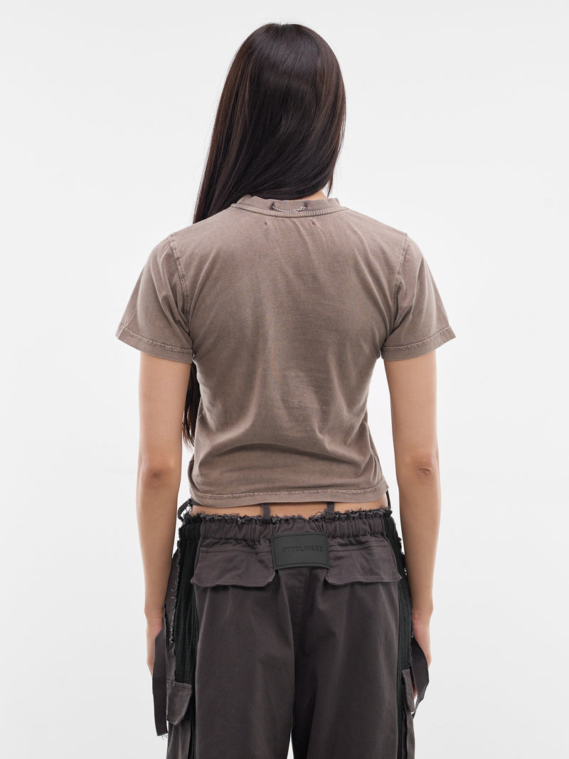 Knit Double Luck Chain Tee (11510921501-BEIGE)