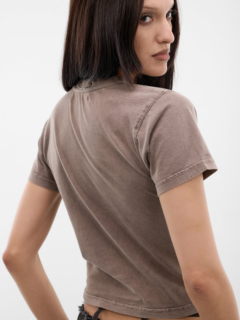 Knit Double Luck Chain Tee (11510921501-BEIGE)