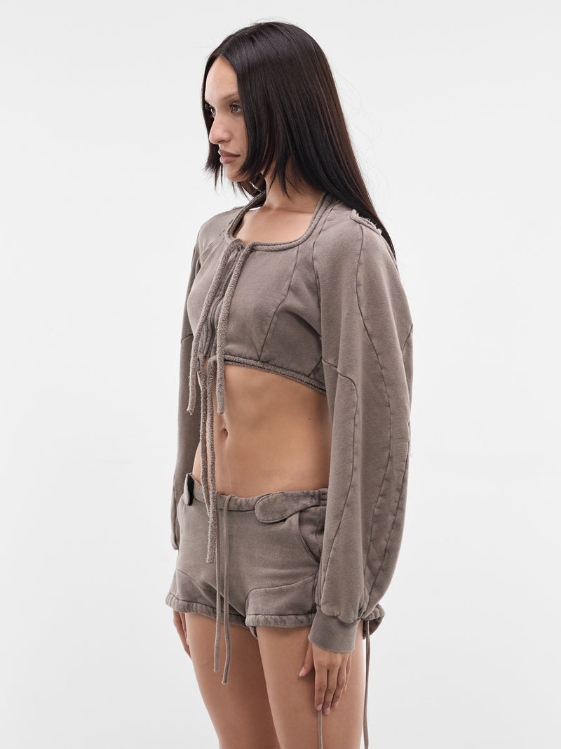 Rogue Zip Dirndl Crop Sweater (11510991501-BEIGE)