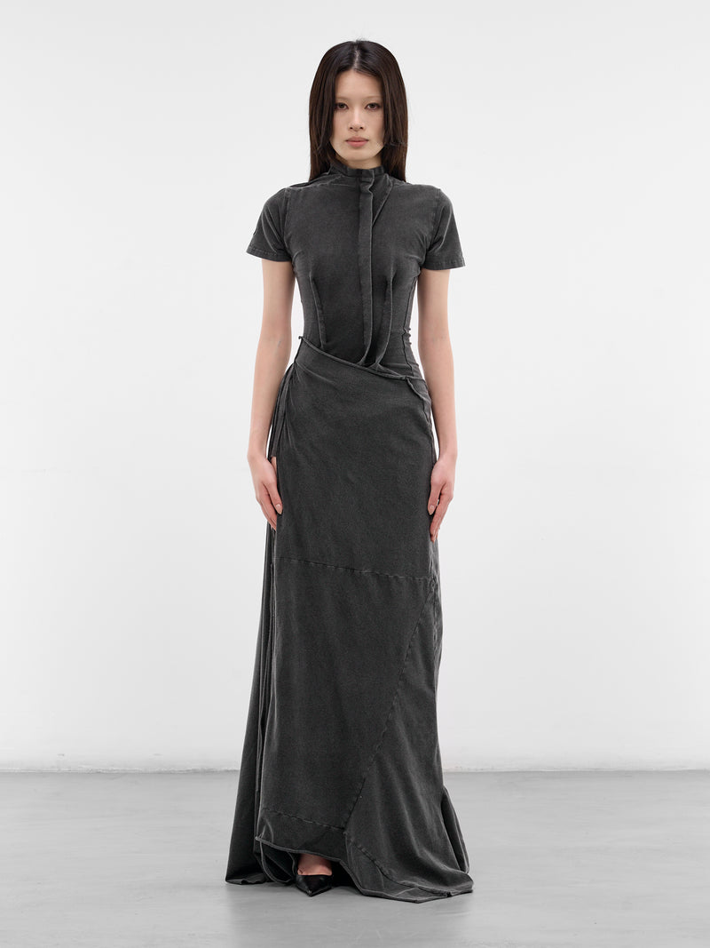 Black Deconstructed Adaptive Maxi Dress (11550371501-BLACK)