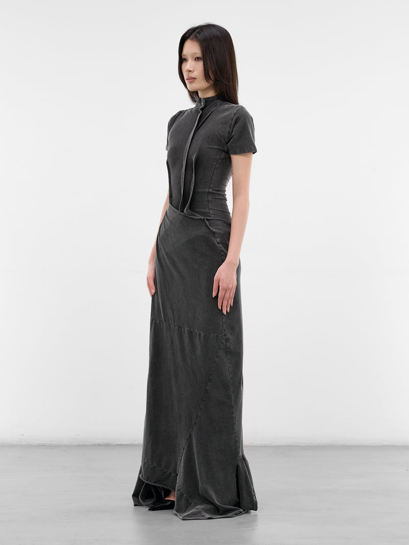 Black Deconstructed Adaptive Maxi Dress (11550371501-BLACK)