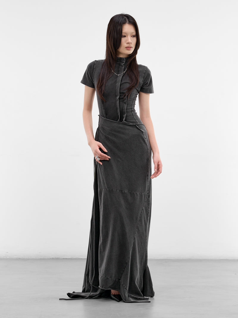 Black Deconstructed Adaptive Maxi Dress (11550371501-BLACK)