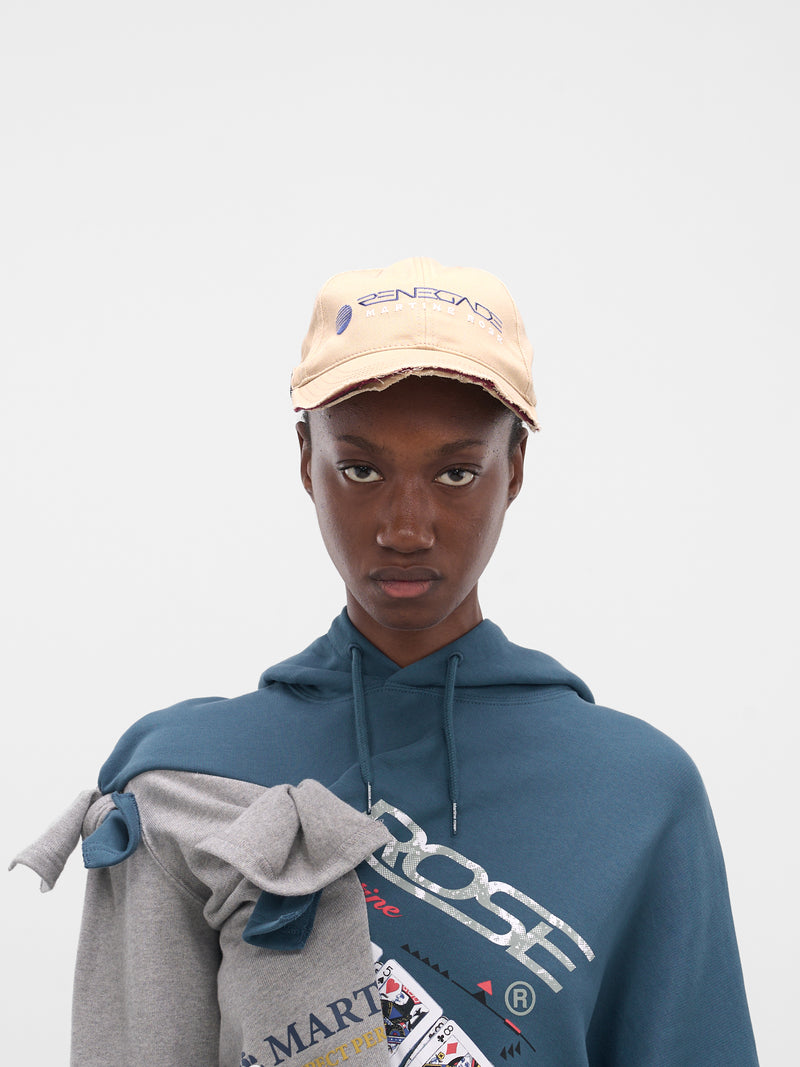 Beige Distressed Roll-Back Cap (1168WP13716-BEIGE)