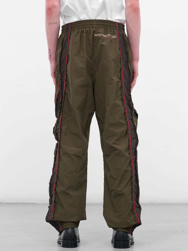 Green Deconstructed Nylon Joggers (120WP01414-GREEN)