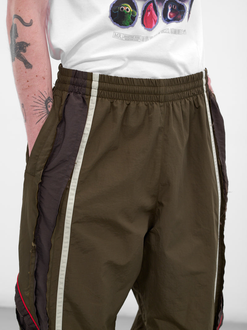 Green Deconstructed Nylon Joggers (120WP01414-GREEN)
