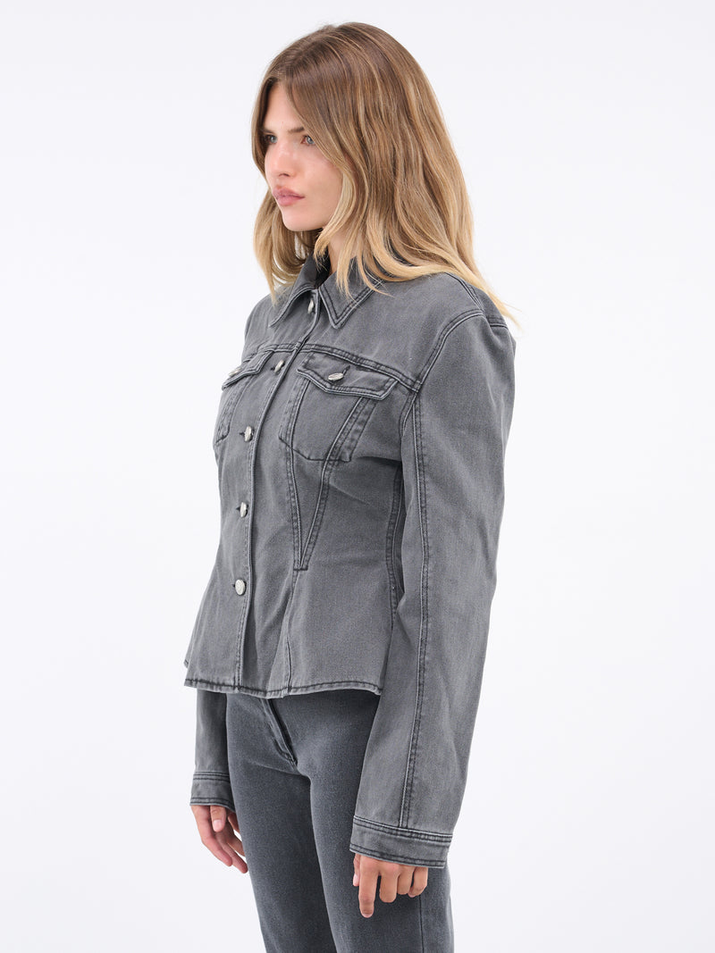 MAGDA BUTRYM Denim Peplum Jacket | H.Lorenzo - side