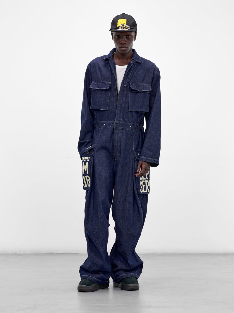 Indigo Denim Graphic Baggy Jumpsuit (K2510OP110-IDG-INDIGO)