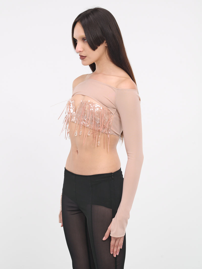 Off-Shoulder Bolero Top (VEPY65046R-VYE064B-LIGHT-BEIGE)