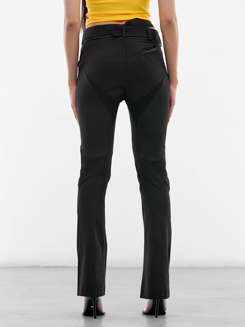 Multi-Line Wool Suit Pants (12320372301-BLACK)