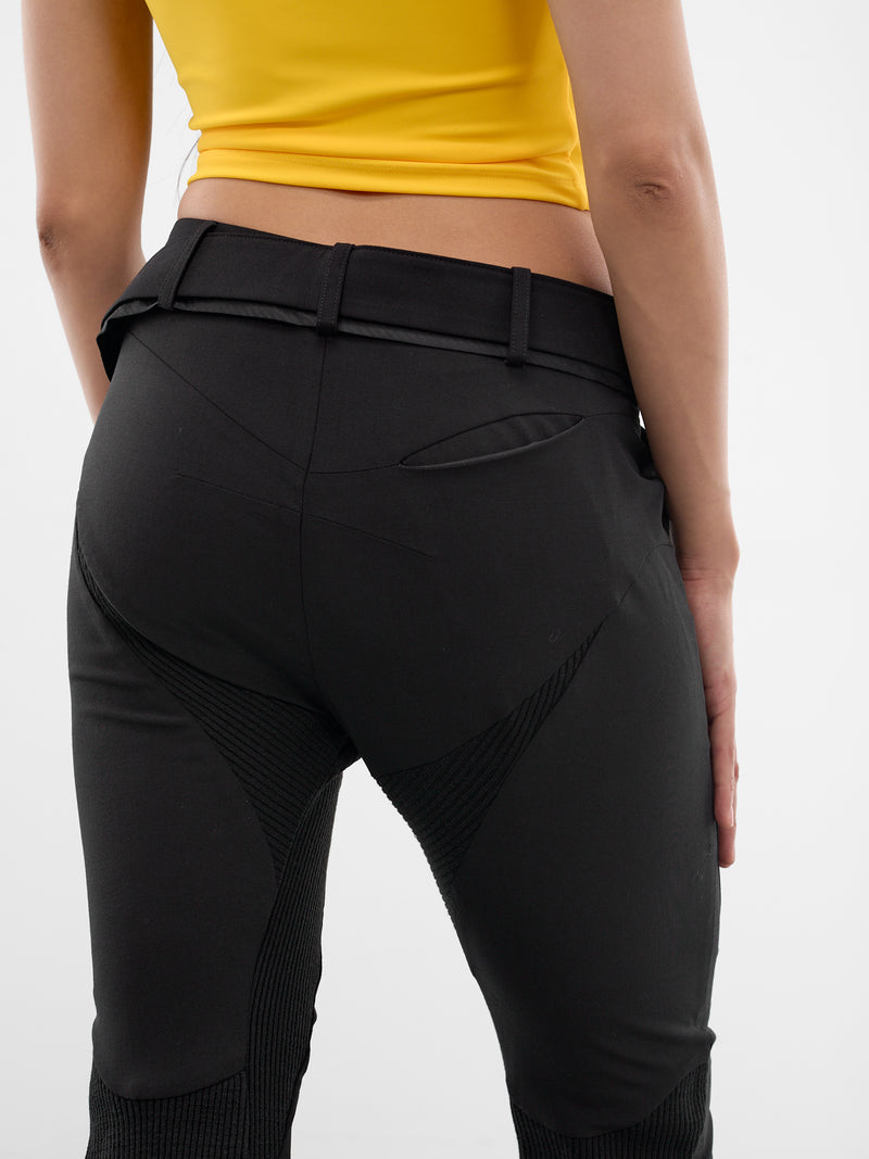 Multi-Line Wool Suit Pants (12320372301-BLACK)