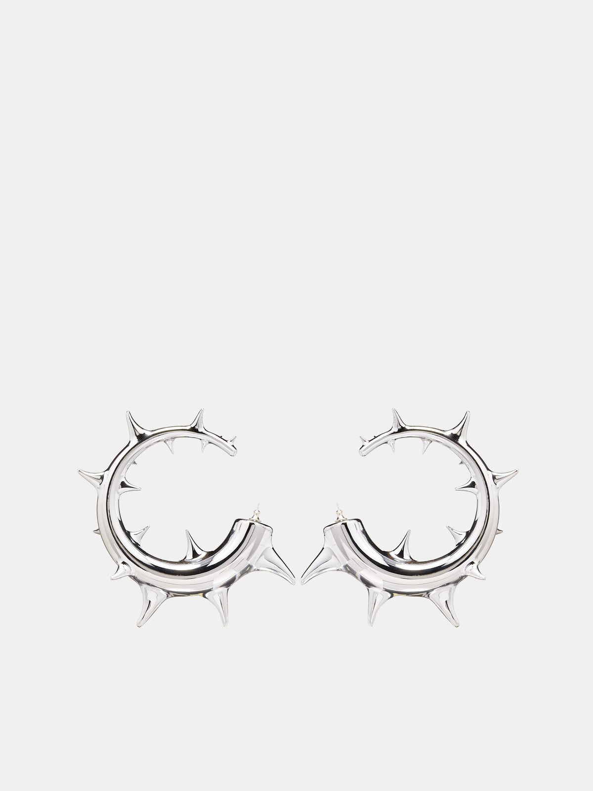 Spike Loop Earrings (12957-009-SILVER)