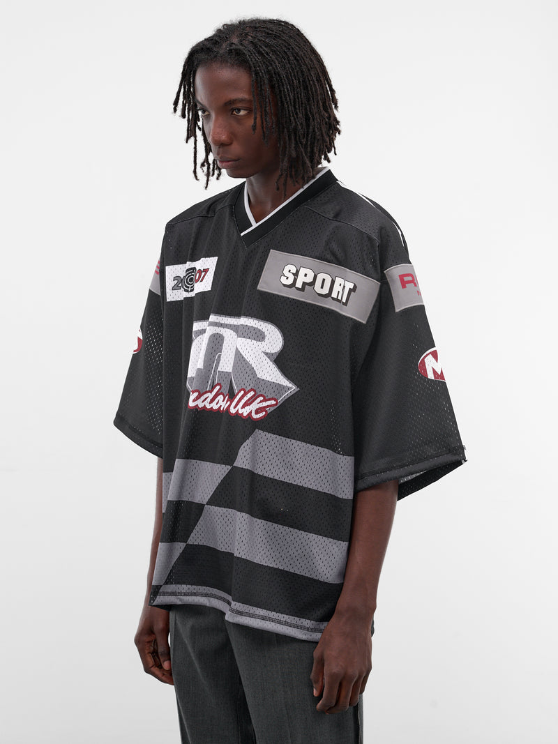 Black Graphic Hockey Jersey (129JT10009-BLACK-GREY)