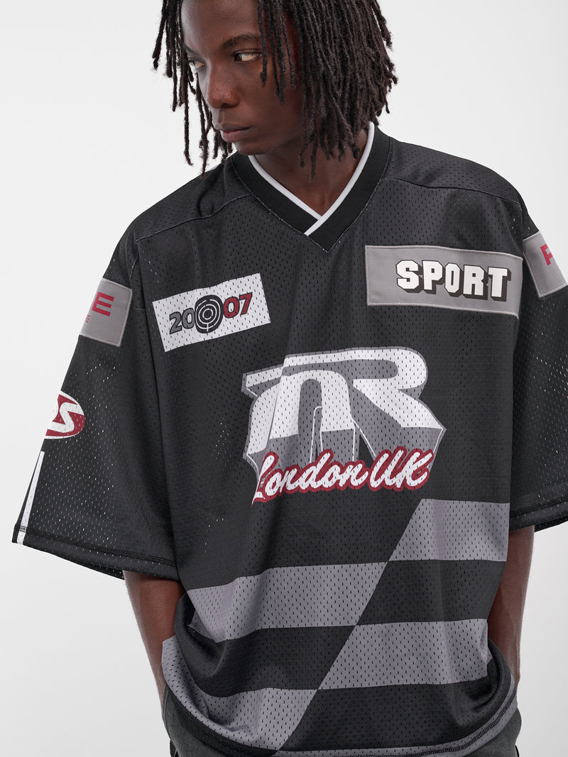 Black Graphic Hockey Jersey (129JT10009-BLACK-GREY)