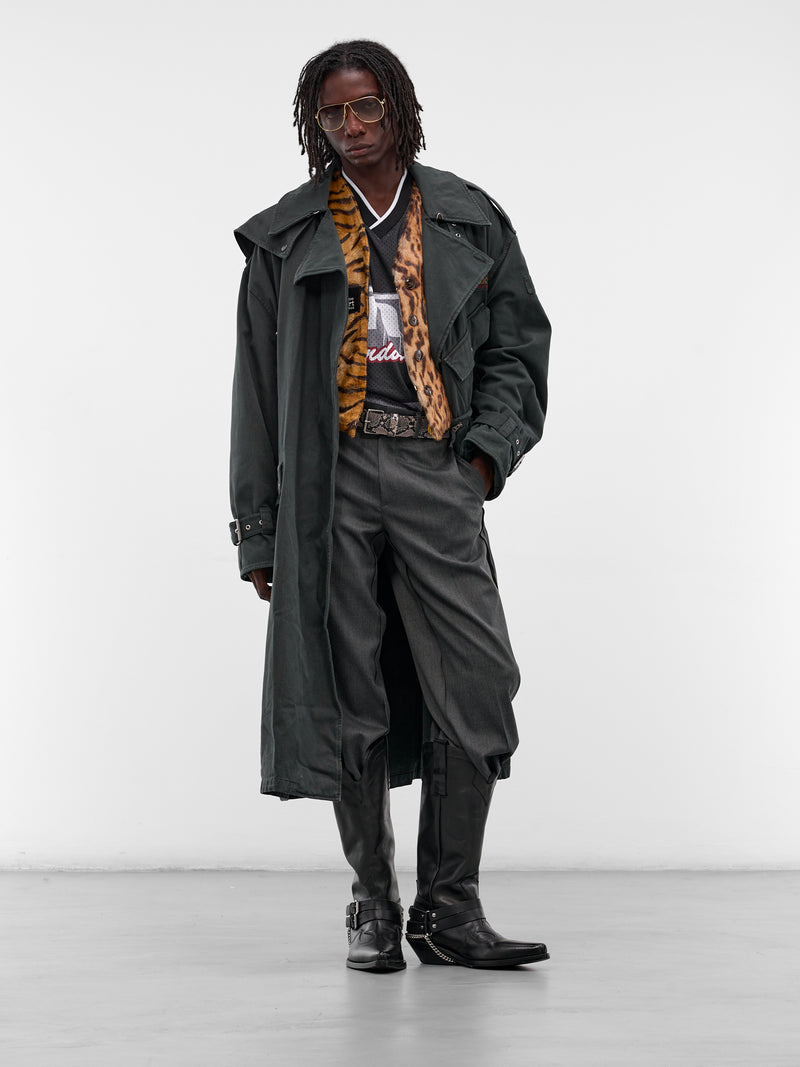 Green Bumbag Trench Coat (748WP22414-GREEN)