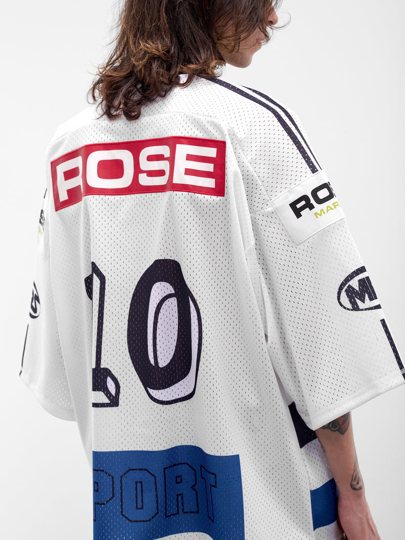 White Mesh Oversized Hockey Top (129JT10063-WHITE)
