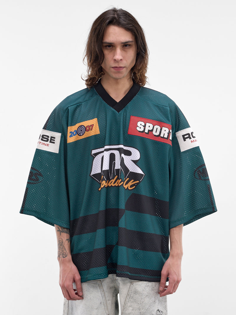 Green Mesh Oversized Hockey Top (129JT10410-GREEN)