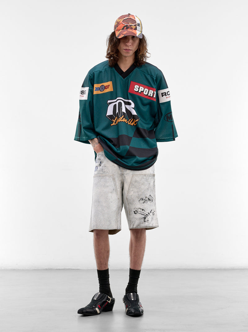 Green Mesh Oversized Hockey Top (129JT10410-GREEN)