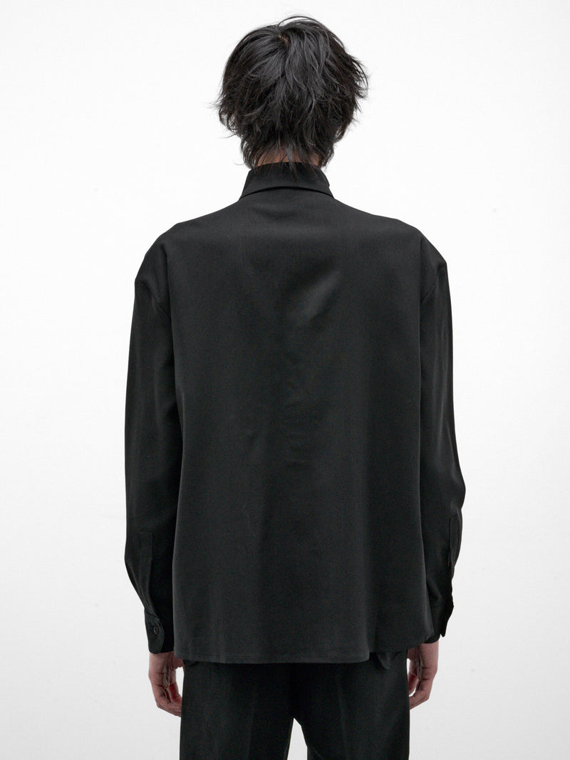 Black Wool Pierce Shirt (13-PIERCE-SHIRT-BLACK)