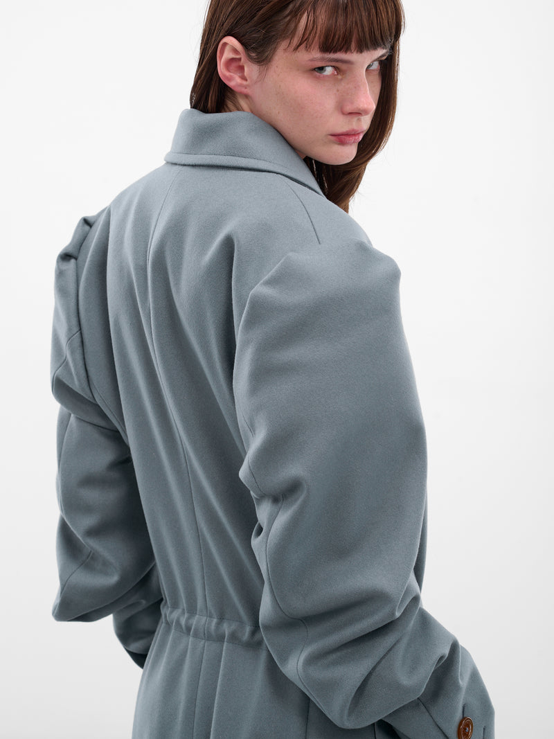 Gray DB Humphrey Long Coat (1301002D-W019Z-L404-TEAL)
