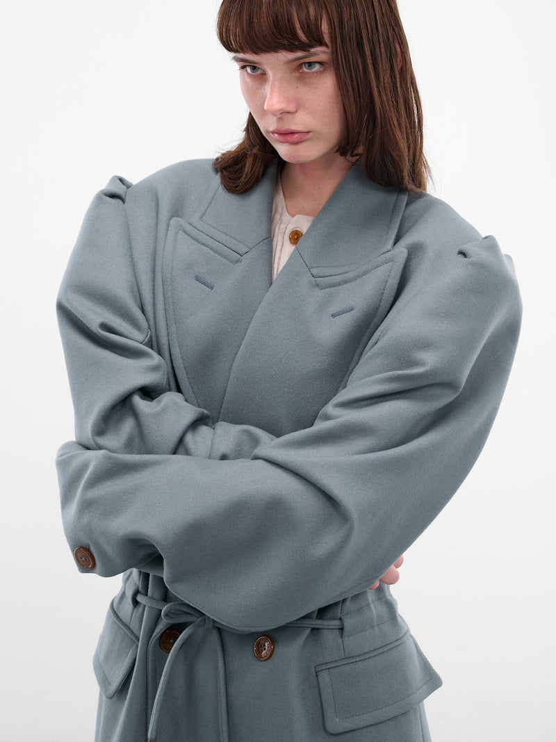 Gray DB Humphrey Long Coat (1301002D-W019Z-L404-TEAL)