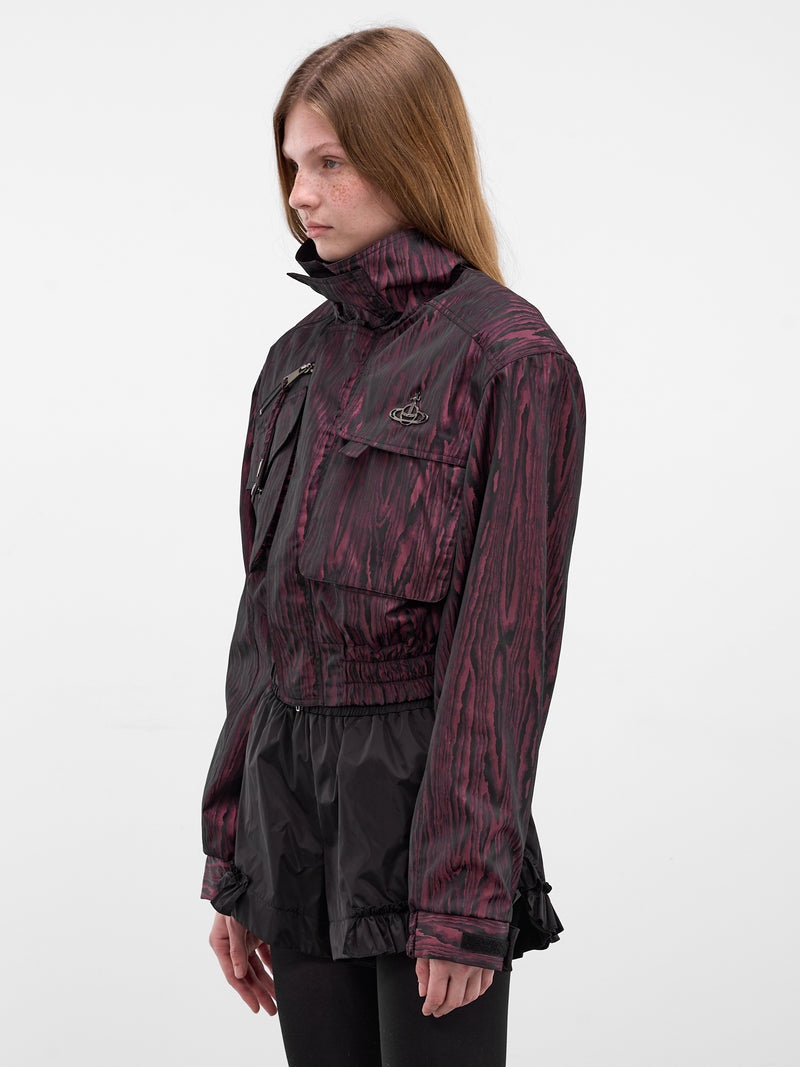 Wood Grain Memphis Bomber Jacket (1304000O-W01CG-BLACK-BORDEAUX)