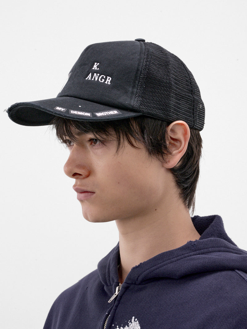 Black K. Angr Trucker Hat (13U003Q3018BLK-BLACK)