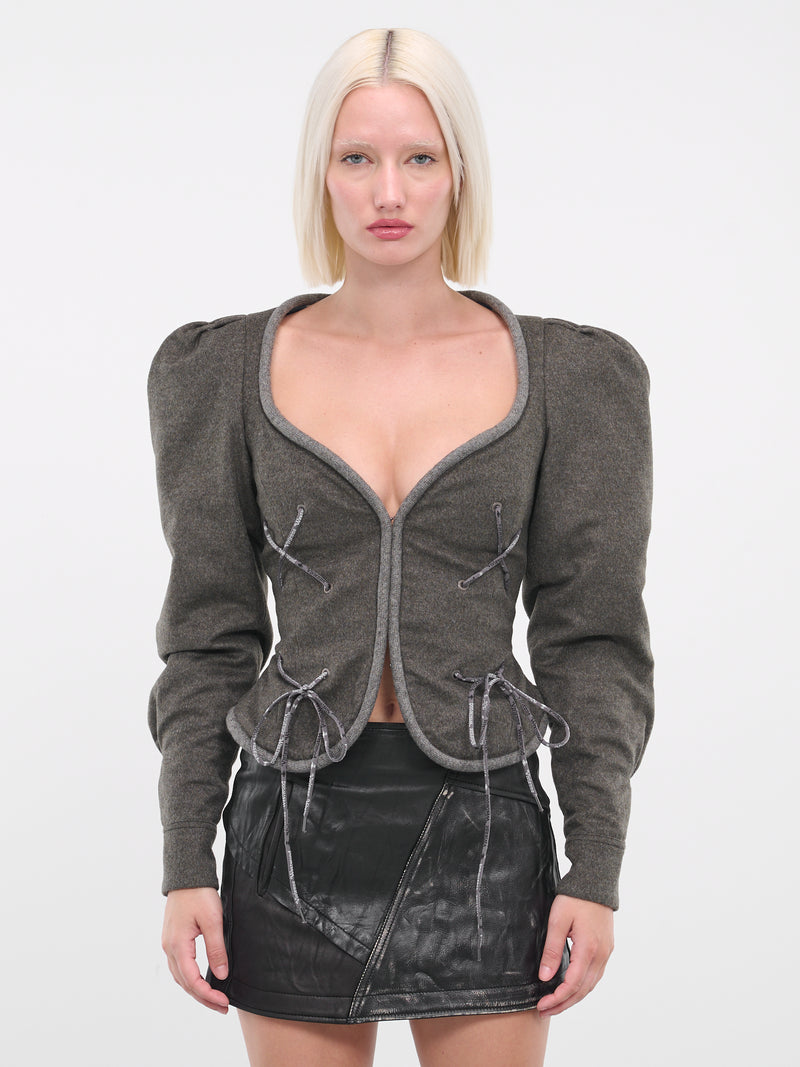 Gray Gexi Spencer Jacket (14010069-W00MB-M409-MILITARY)