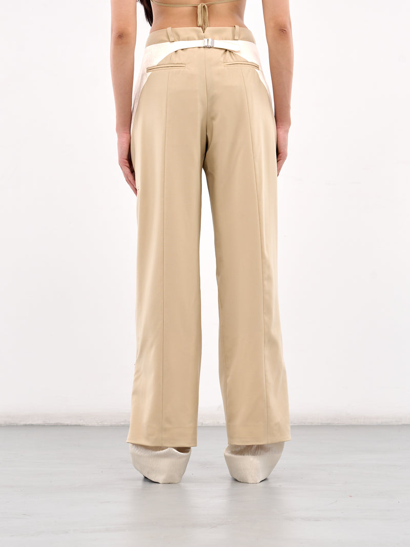 Double Hem Tailored Trousers (144-201-GEMINI-SAND)