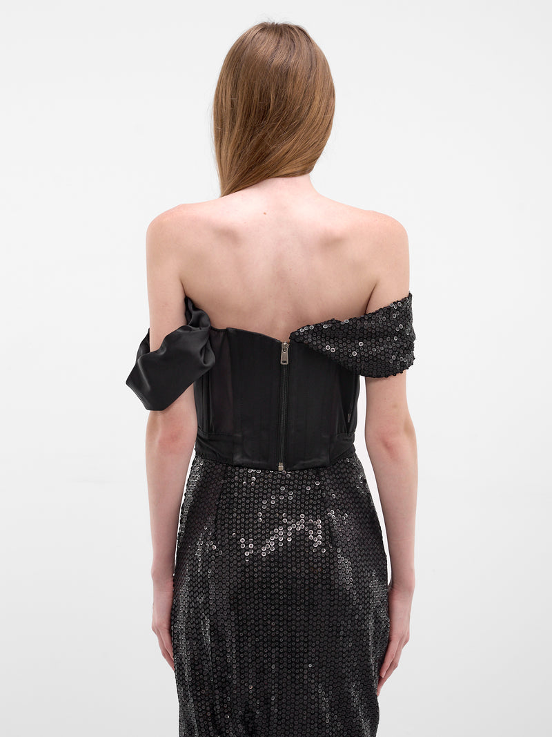 Black Knot Sequin Corset (15030046-J00AD-BLACK)