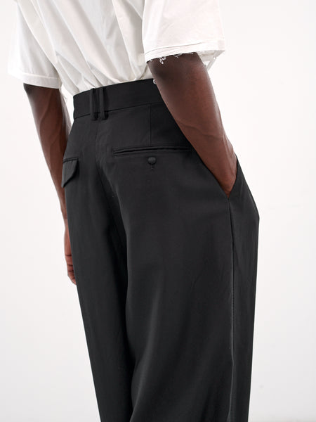 Rayon Doeskin Slit Wide Pants (1525105013-BLACK)