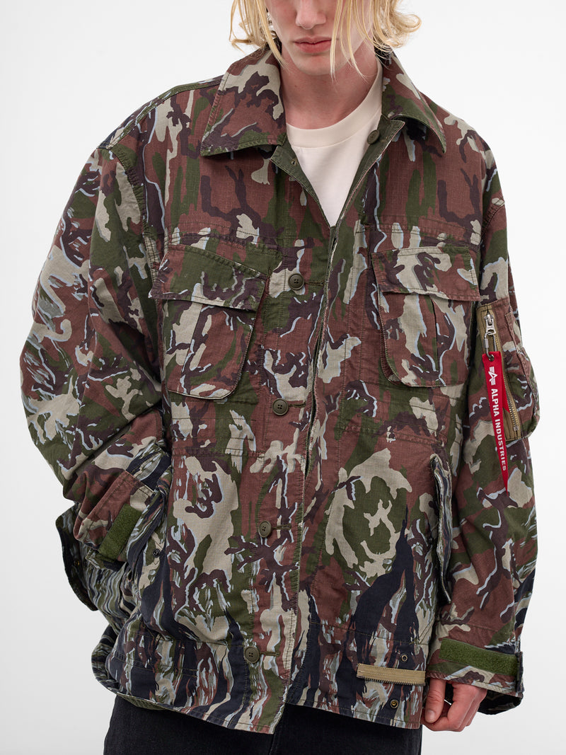 Camo Reversible Two-Way Jacket (1625102050-OLIVE)