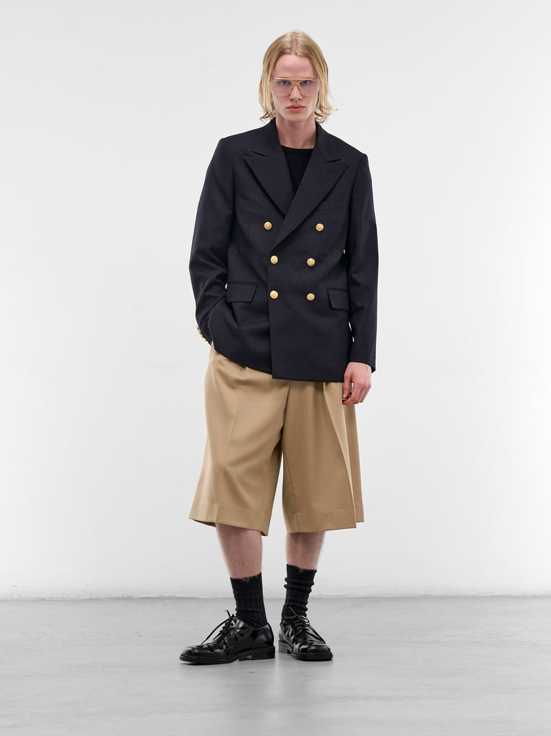 Navy Double-Breasted Tailored Blazer (1626101003-NAVY)