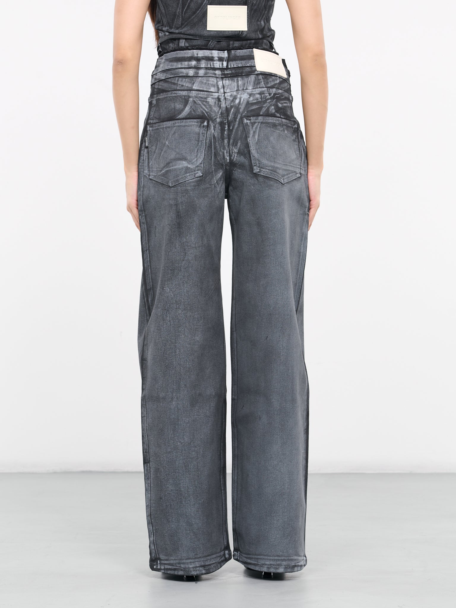 Double Fold Jeans (1702812-BLACK-WHITE)