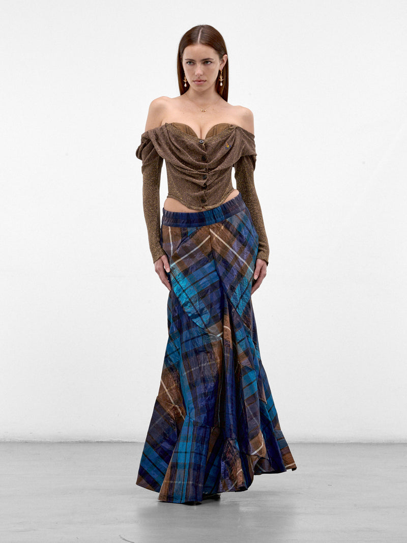 Bronze Off-Shoulder Ruched Corset (1803002V-Y0059-BRONZE)
