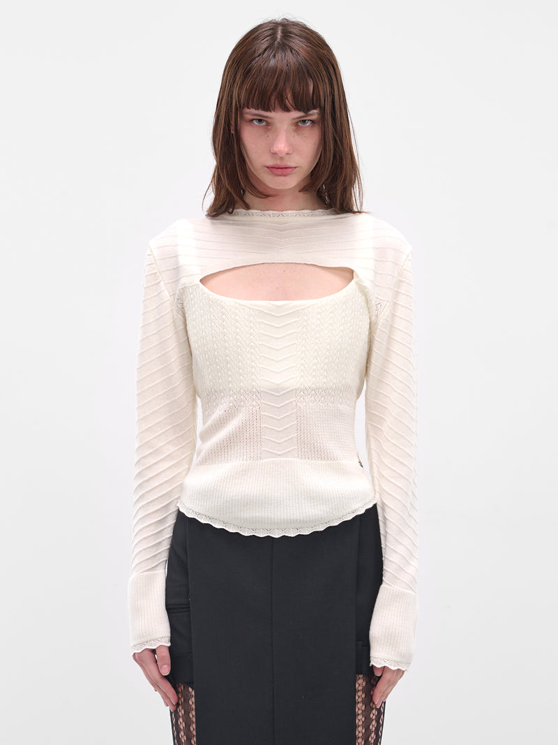 White Maria Corset Top (1803006L-Y0006-A402-DUSTY-WHIT)