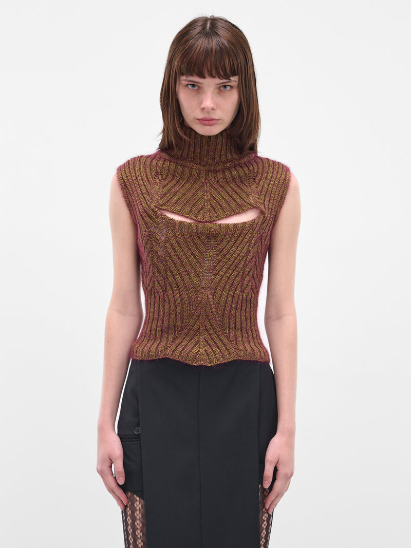 Brown Mary Corset Top (1803006V-Y0040-R401-GOLD)