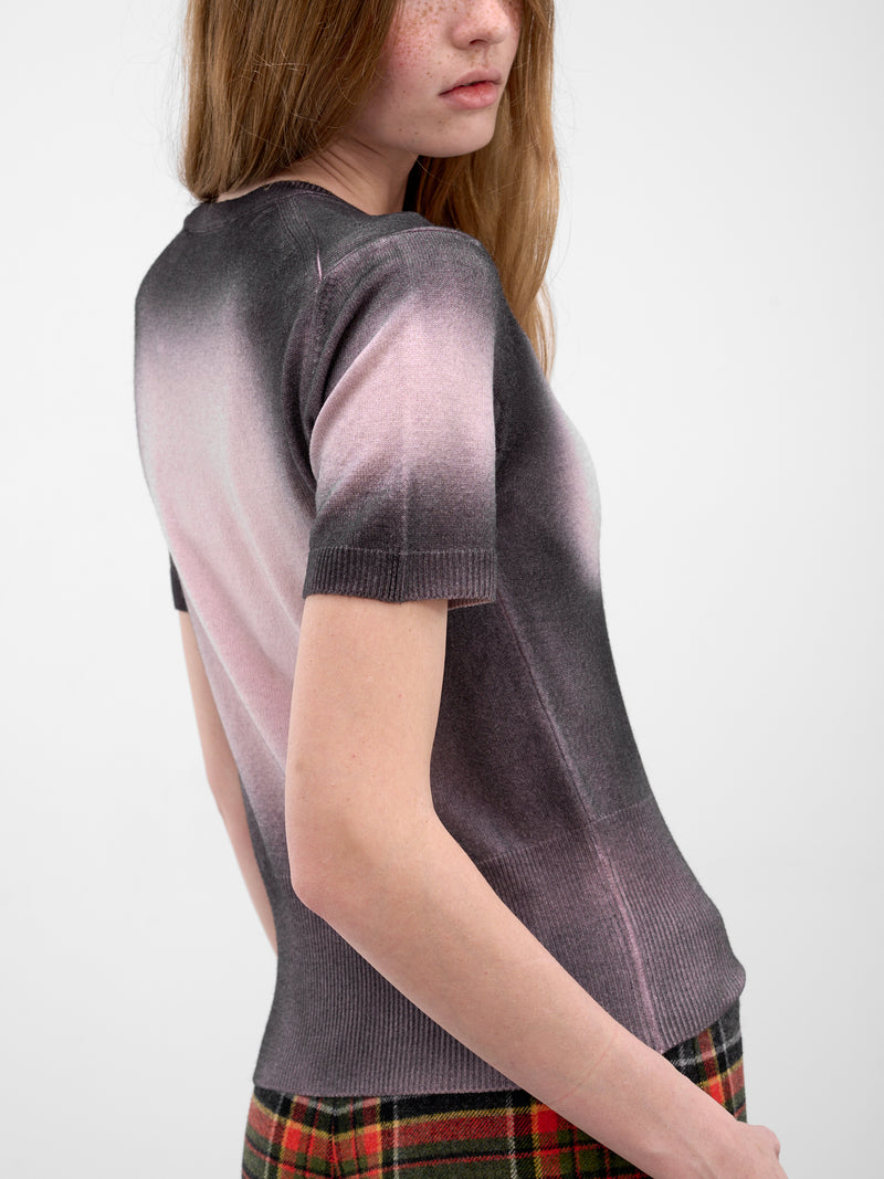 Elle Gradient Satyr Knit Tee (1803007G-Y004I-G401-PINK-BLACK)