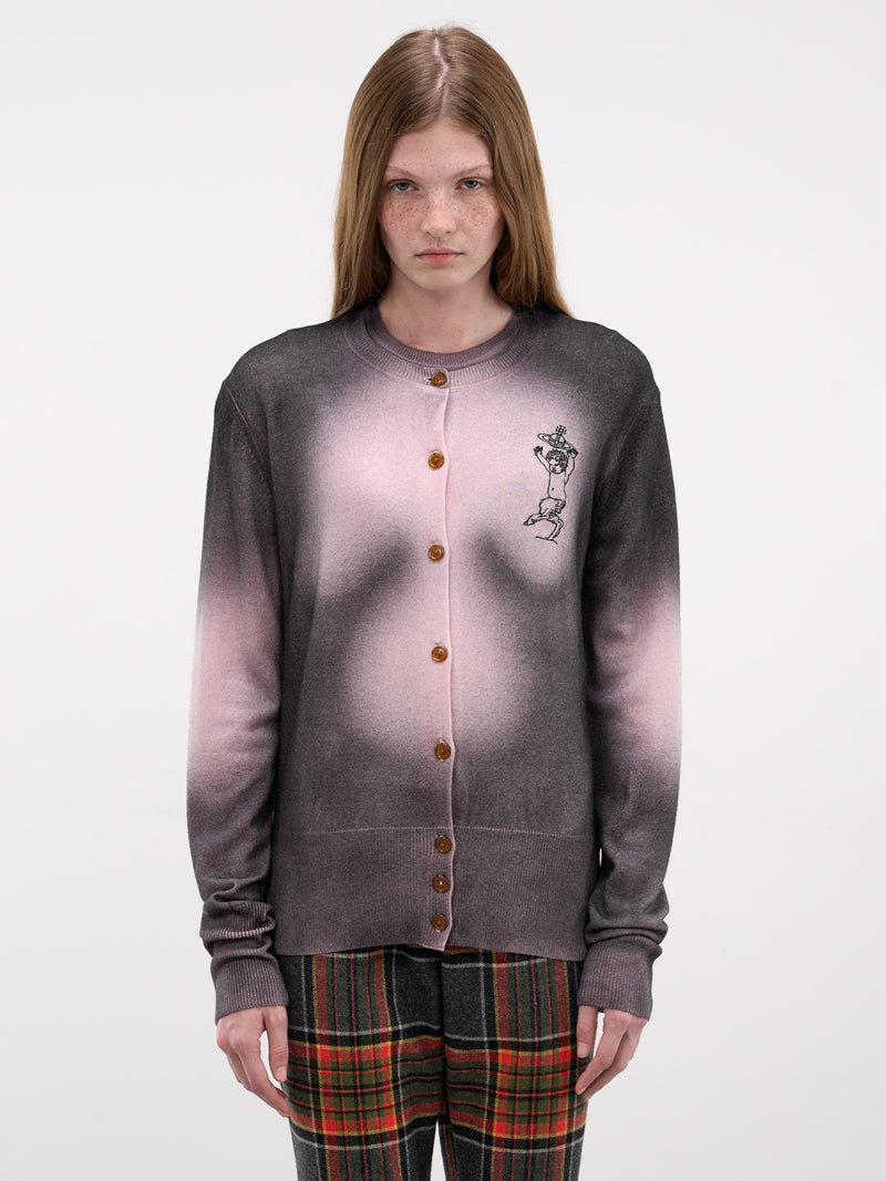 Elle Gradient Satyr Knit Cardigan (1803007H-Y004I-G401-PINK-BLACK)