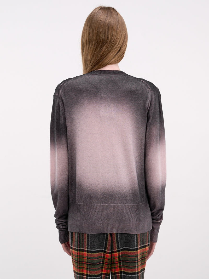 Elle Gradient Satyr Knit Cardigan (1803007H-Y004I-G401-PINK-BLACK)