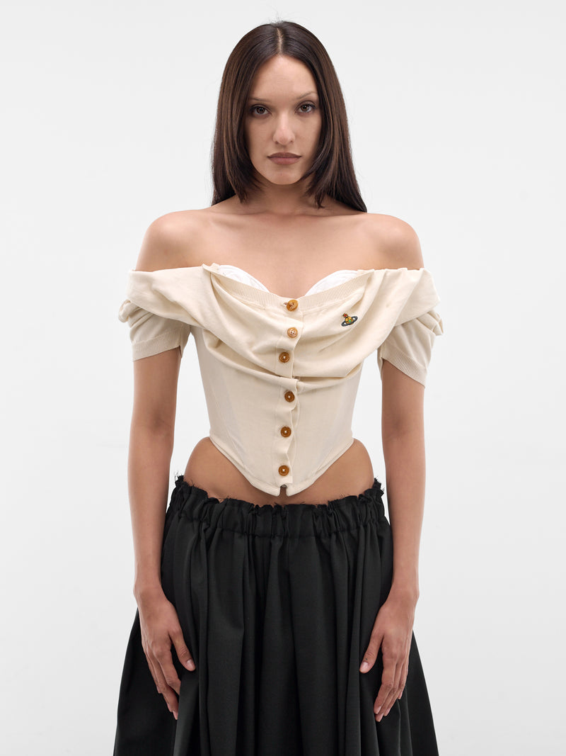 Cream Bea Corset Cardigan (1803007P-Y003F-CREAM)