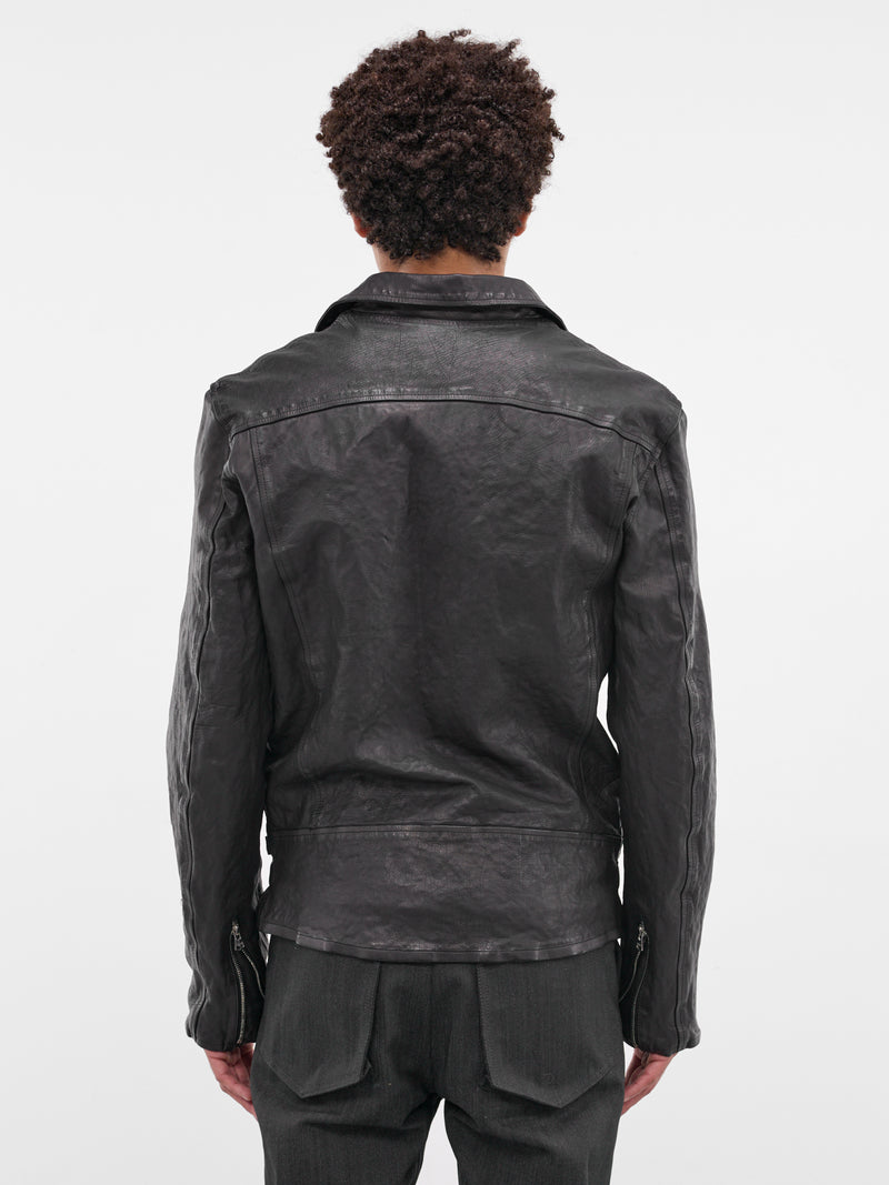 Blue Calf Leather Biker Jacket (1927-01-BLUE-BLACK)