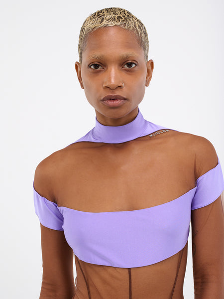 【関税込み】Mugler ピンク Illusion ボディスーツ Mugler - イリュージョン ネックライン ボディスーツ | HBX