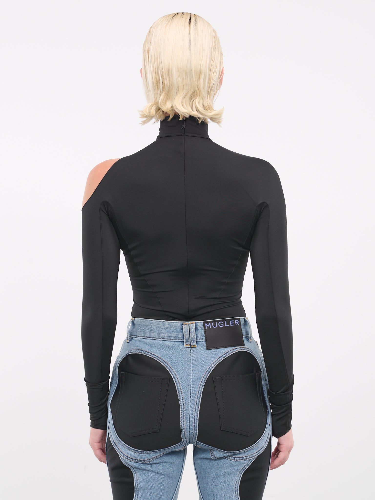 Swirly Bodysuit (1B00219842-BLACK-NUDE01)