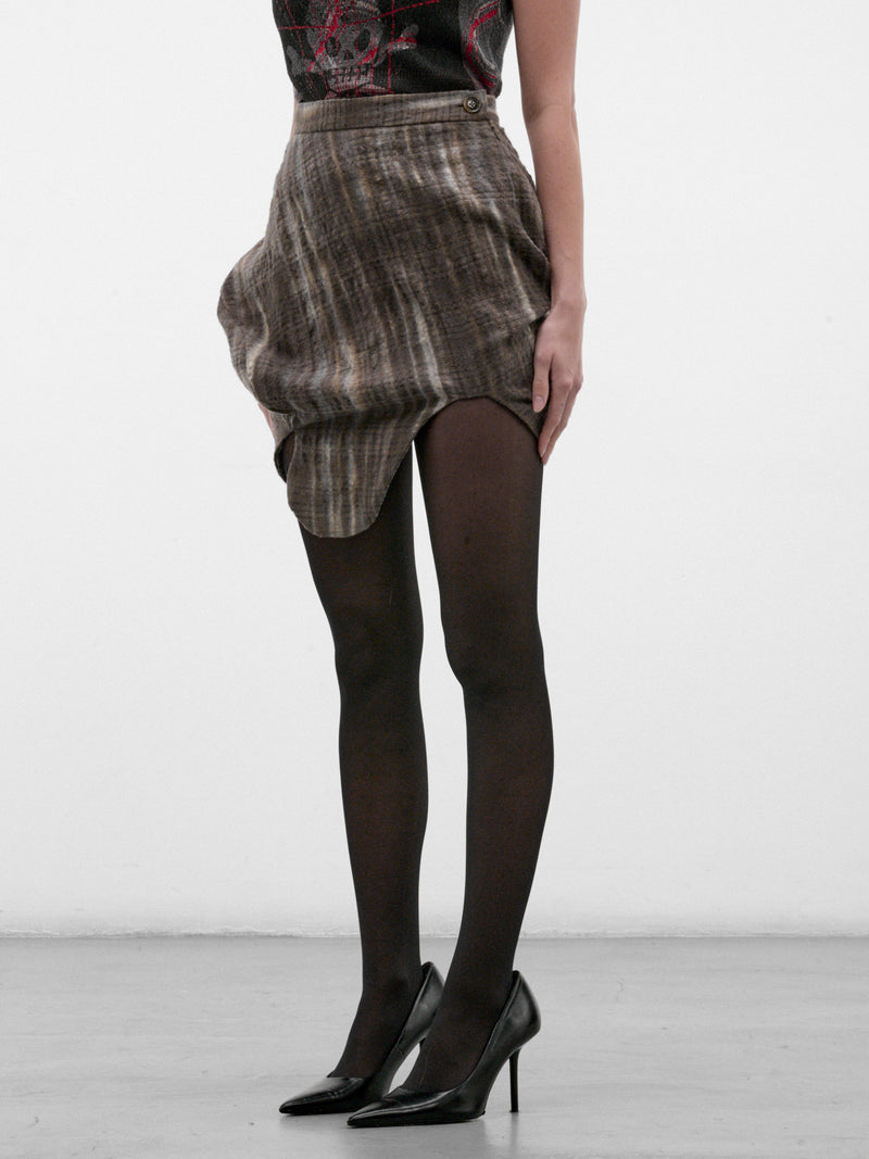 Slate Wool Plaid Mini Skirt (1K01003J-W01NE-SLATE)
