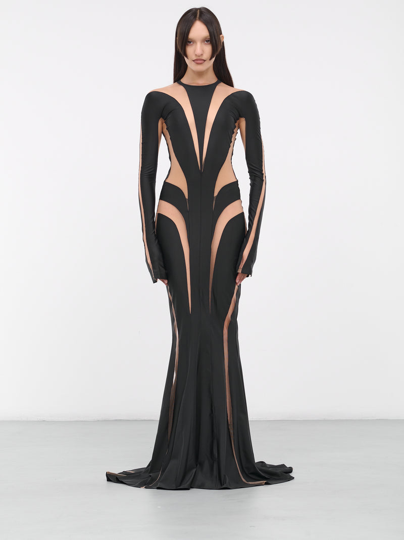Cut-Out Gown (1R01482842-BLACK-NUDE)