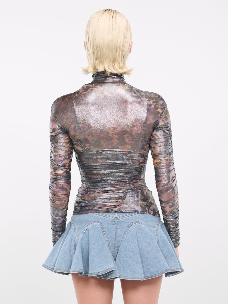 Ruched Turtleneck (1T00657585-OCTOPUS-SILVER)