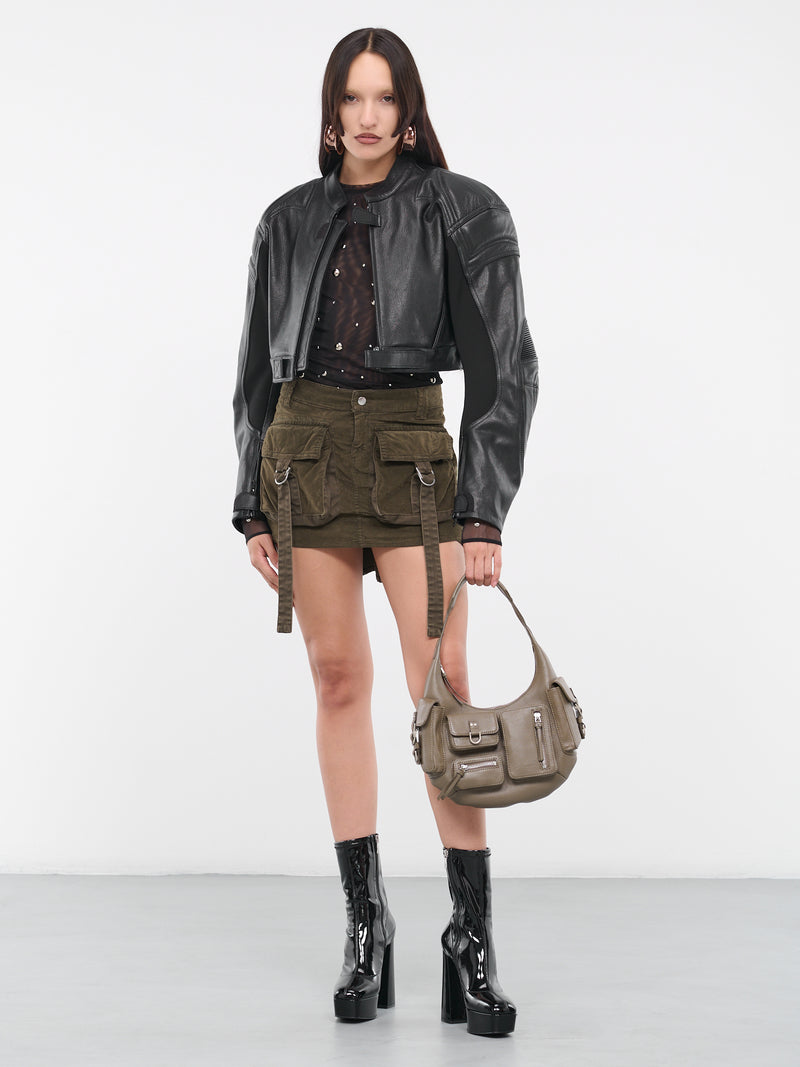 Stud Rhinestone Tulle Tee (4-4T021A-N0990-NERO)